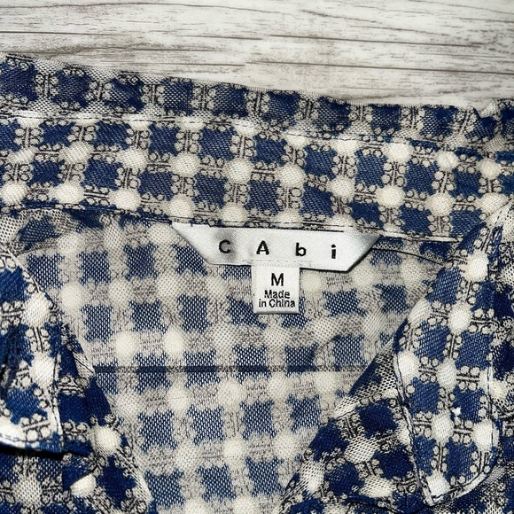 Cabi Blue Sheer Button Up Top Size M - Picture 2 of 2